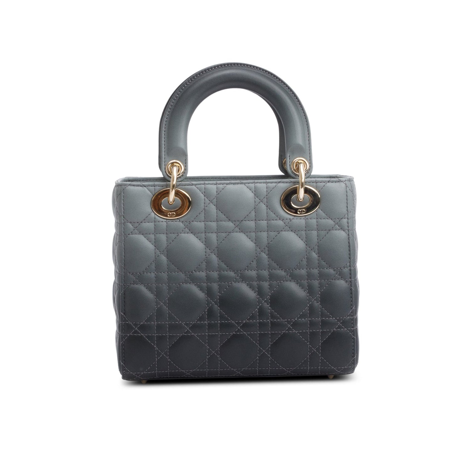 Christian Dior Grey Gradient Cannage Lambskin Leather Small Lady Dior My ABCDior Bag