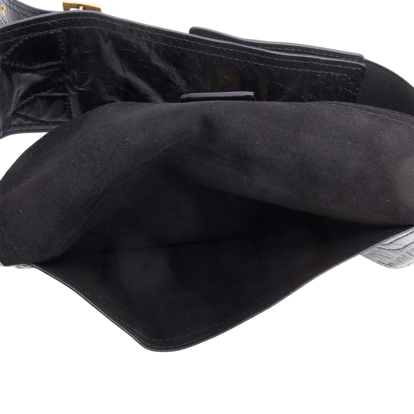 Christian Dior Black Calf Leather Saddle Waist Belt