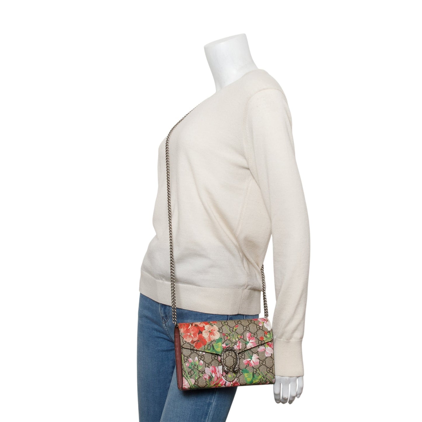Gucci Dionysus GG Supreme Blooms Wallet on Chain