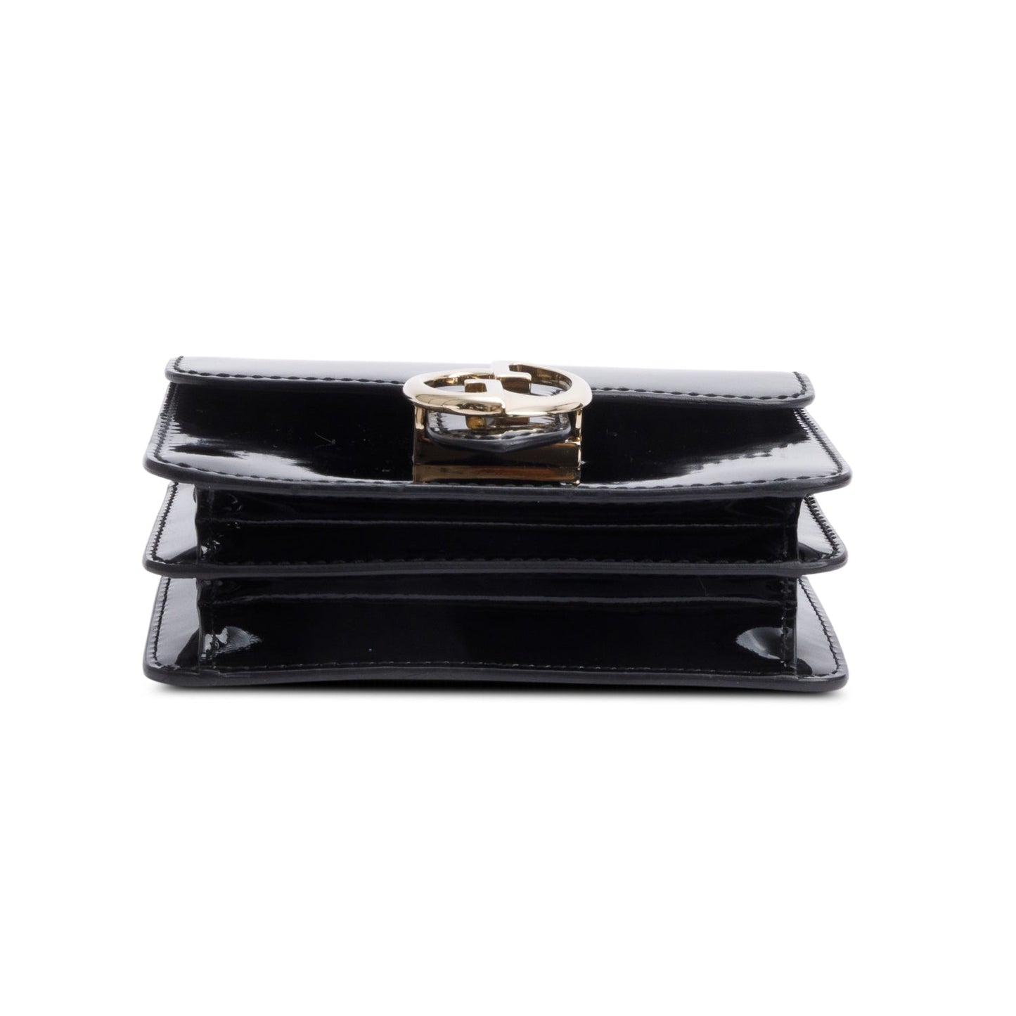 Gucci Black Patent Leather 1973 Flap Handle Bag