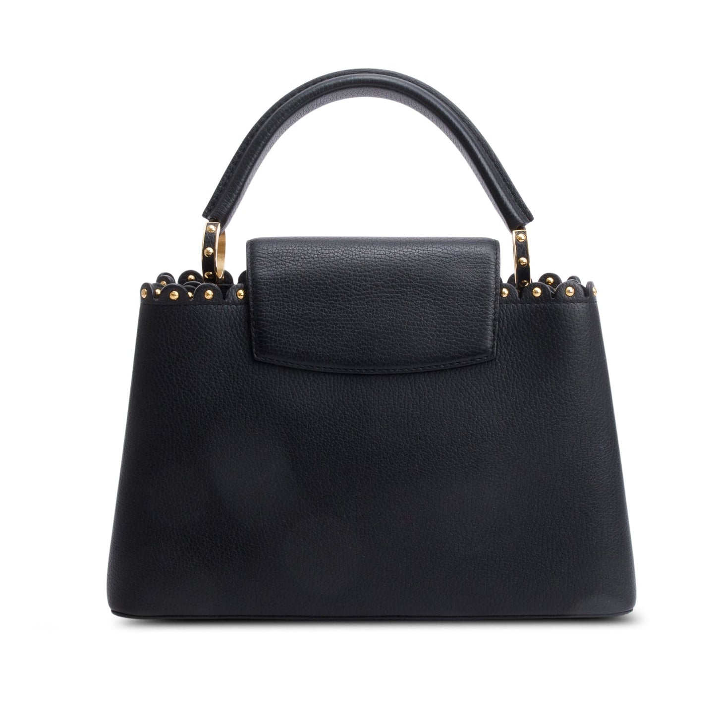 Louis Vuitton Black Taurillon Studded Capucines MM