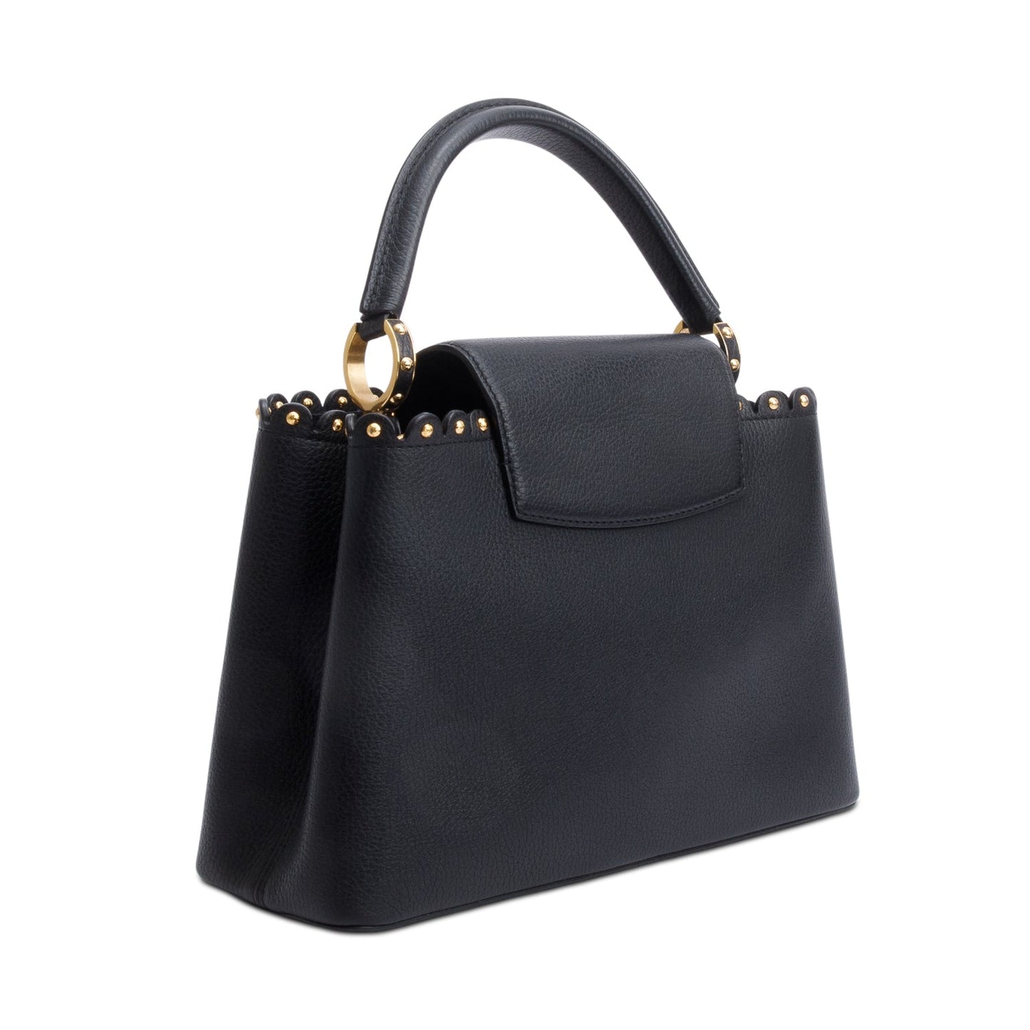 Louis Vuitton Black Taurillon Studded Capucines MM