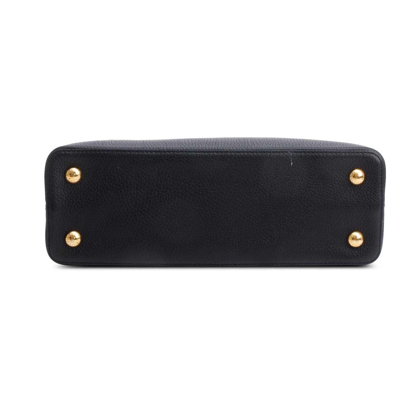 Louis Vuitton Black Taurillon Studded Capucines MM