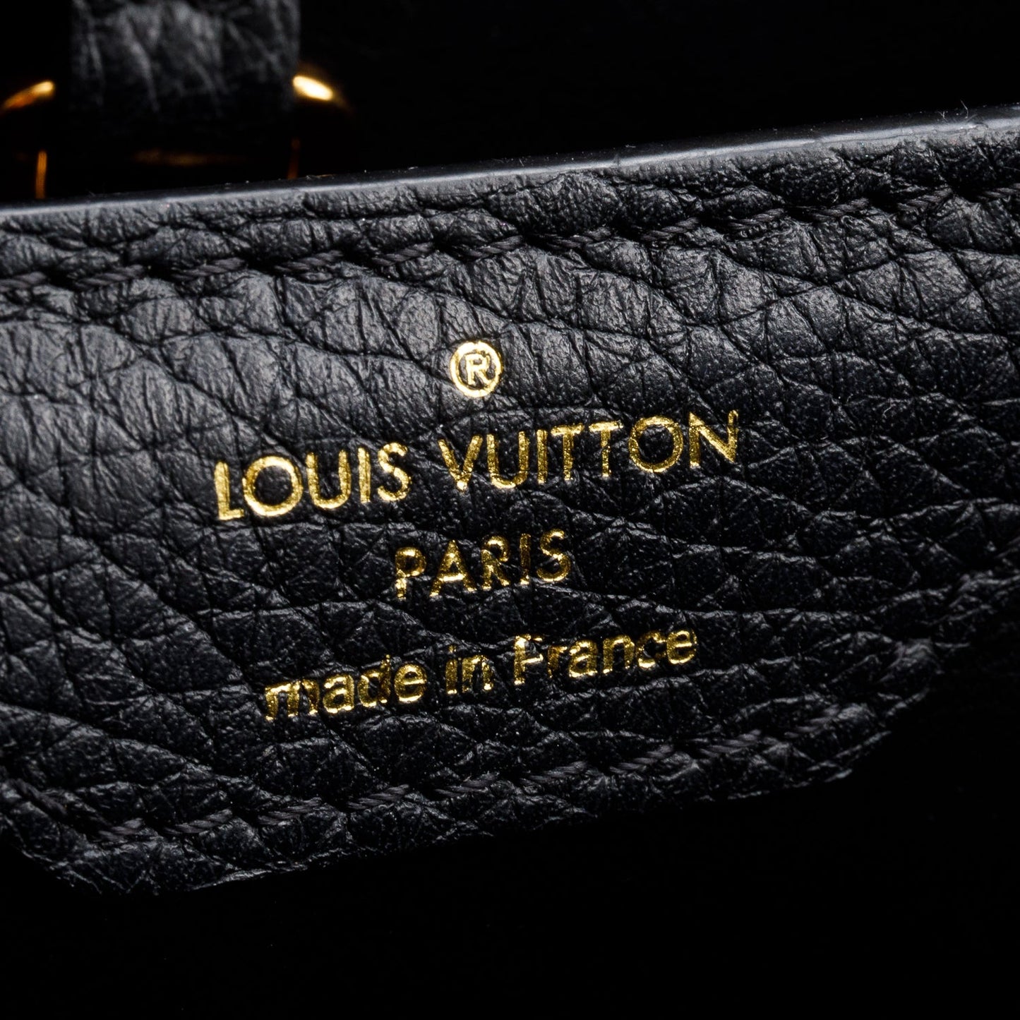 Louis Vuitton Black Taurillon Studded Capucines MM