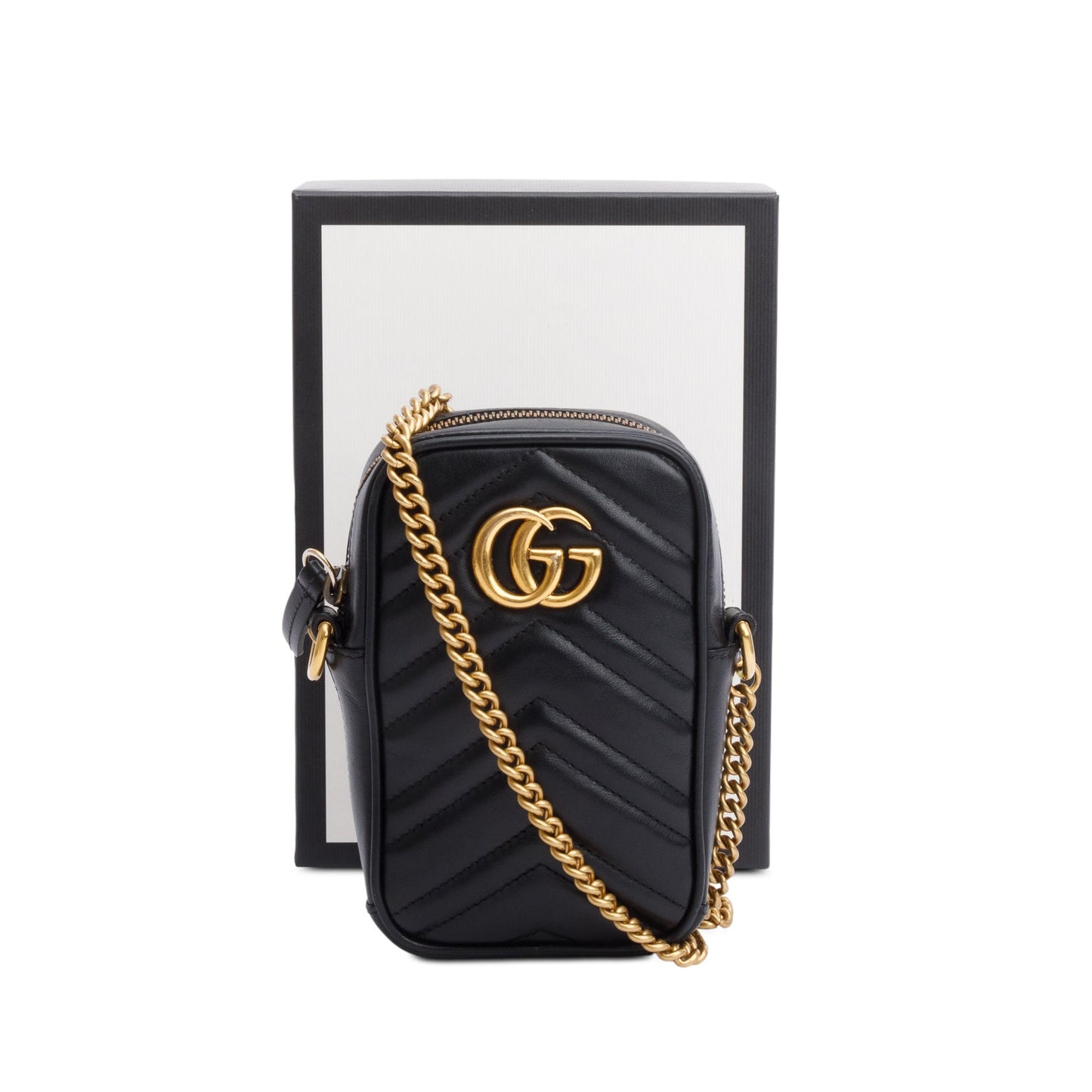 Gucci Black GG Marmont Matelasse Leather Mini Bag