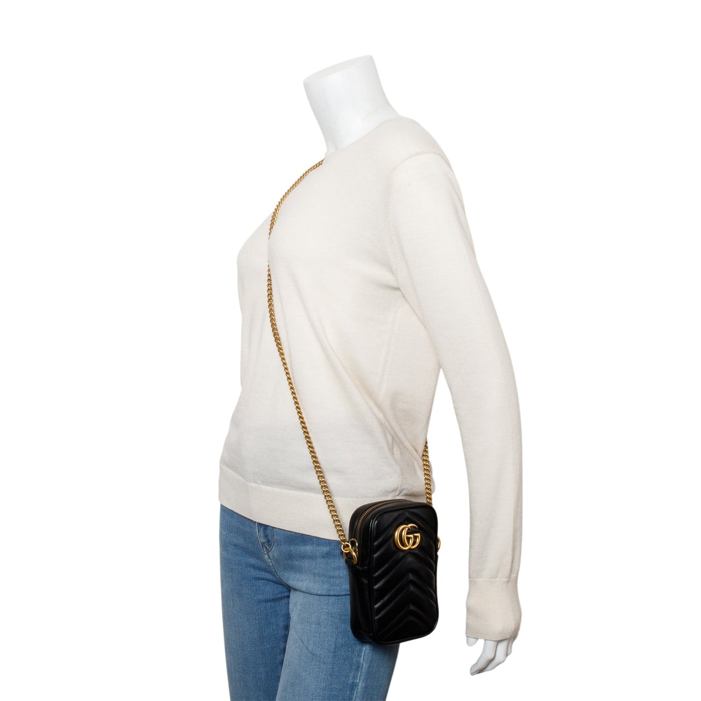 Gucci Black GG Marmont Matelasse Leather Mini Bag