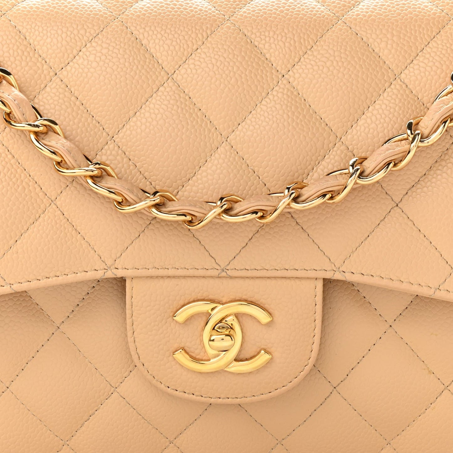 CHANEL JUMBO QUILTED CAVIAR LEATHER DOUBLE FLAP BAG