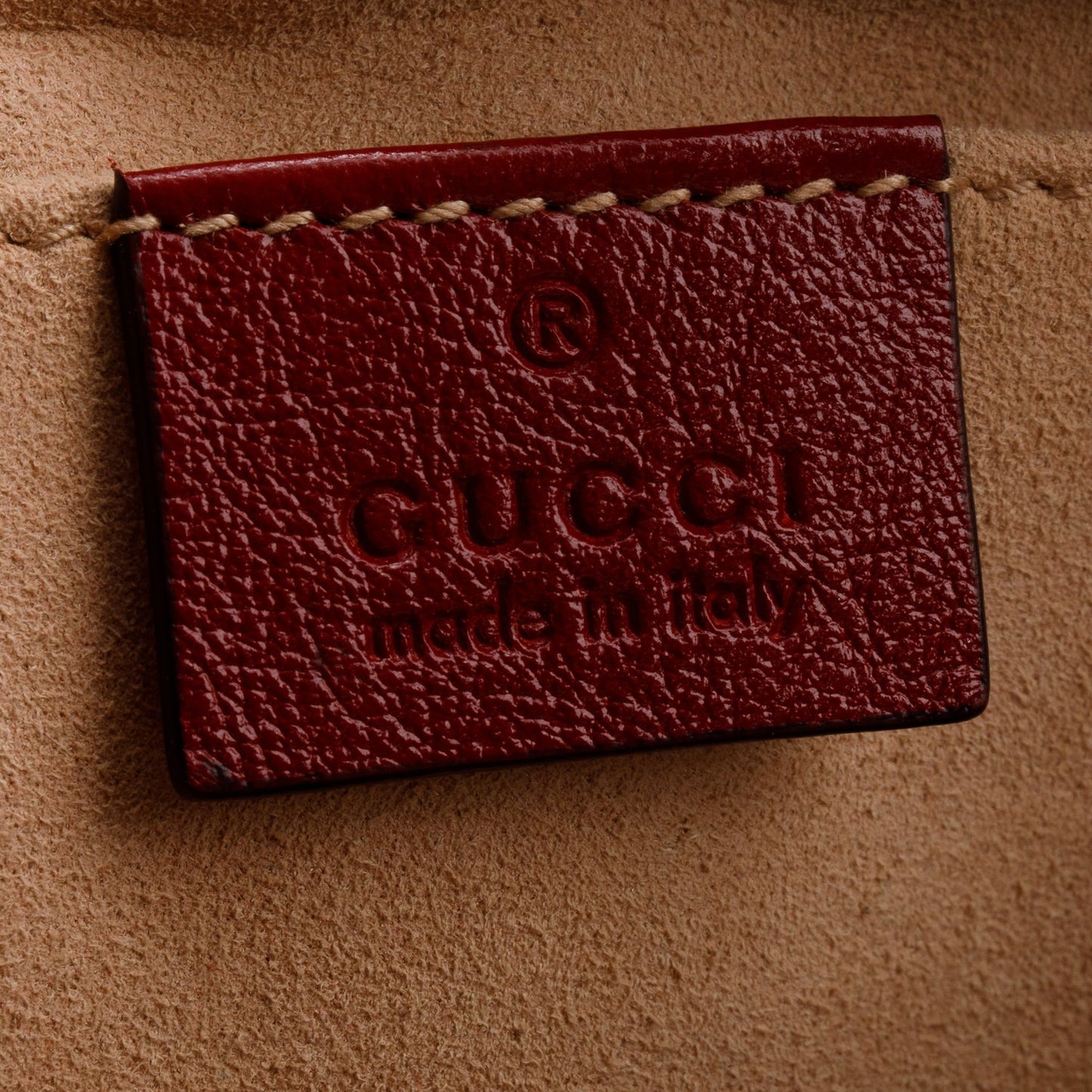 Gucci Red Leather Trim GG Canvas Marmont Matelasse Small Shoulder Bag