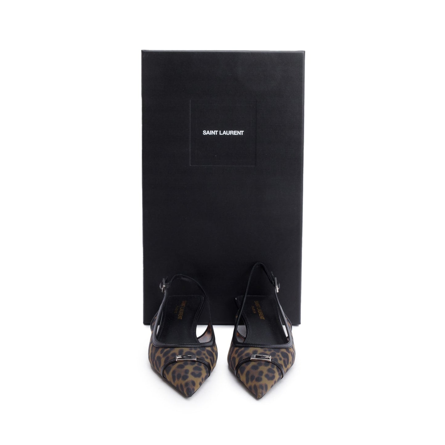 Saint Laurent Brown Animal Print Mesh Oxalis 30 Pumps, Size 37
