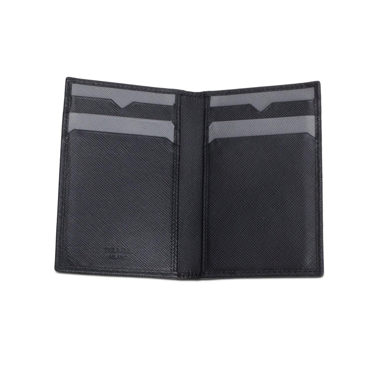 Prada Black Saffiano Leather Bifold Card Holder