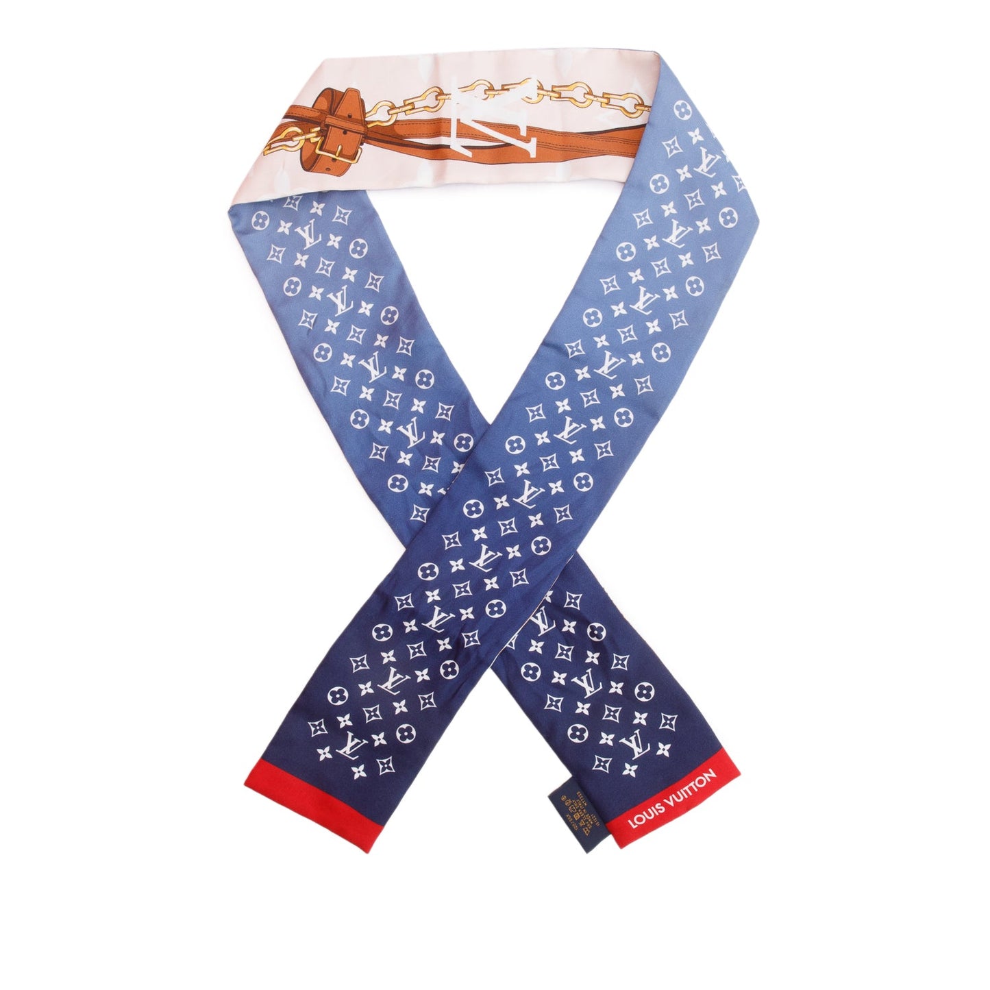 Louis Vuitton 2021 Blue/Multicolor Monogram 'All That Straps' Silk Bandeau