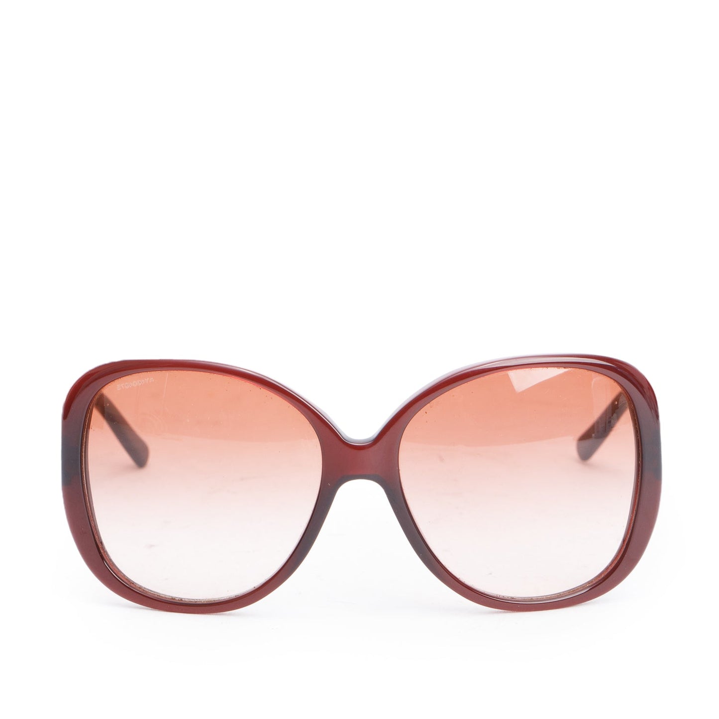 Burberry B 4085 Brown Acetate Metal Check Trim Square Sunglasses