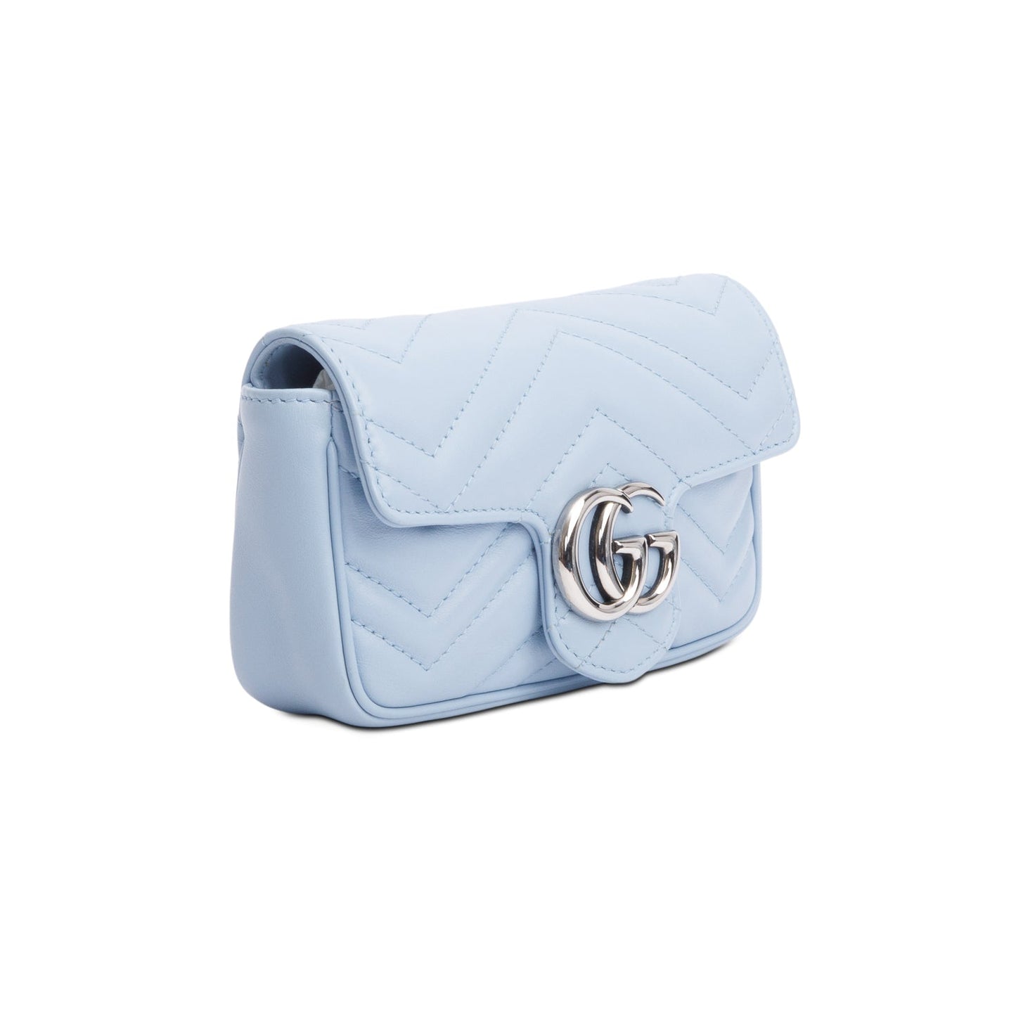Gucci Blue GG Marmont Matelasse Leather Super Mini Bag