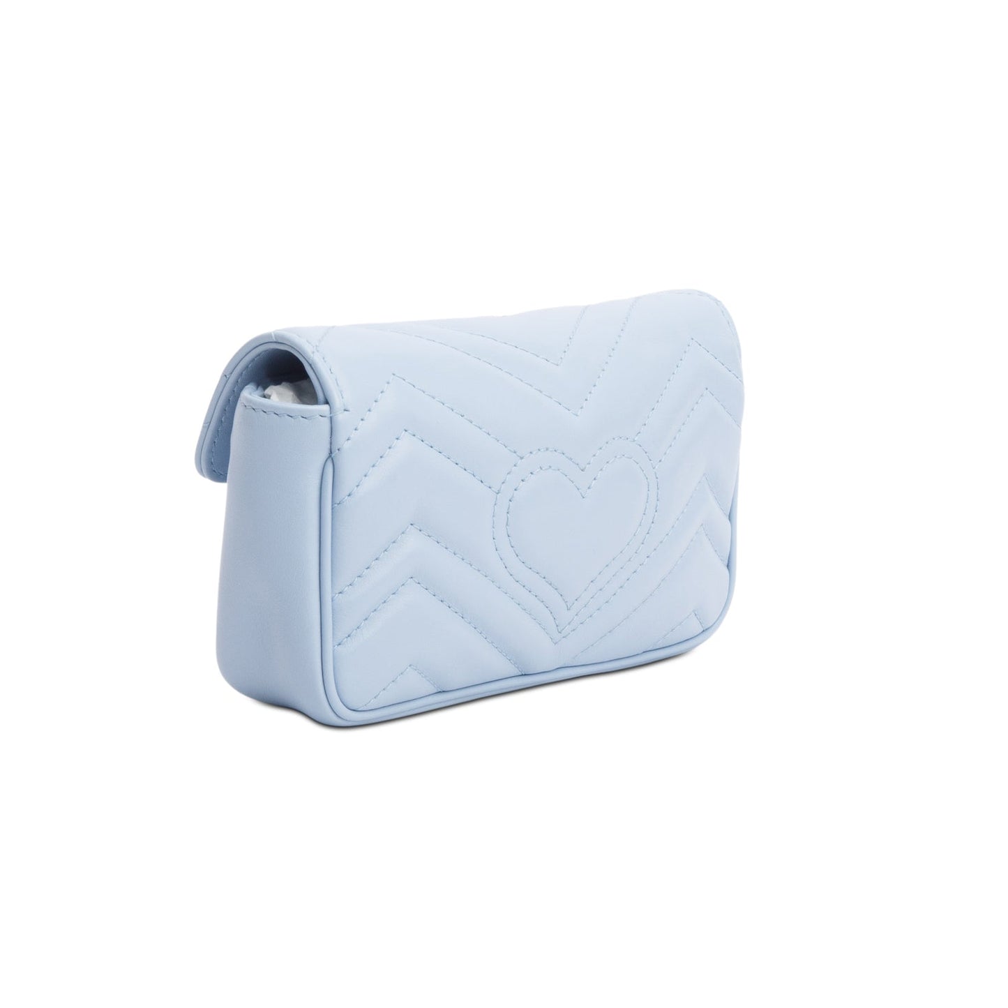Gucci Blue GG Marmont Matelasse Leather Super Mini Bag