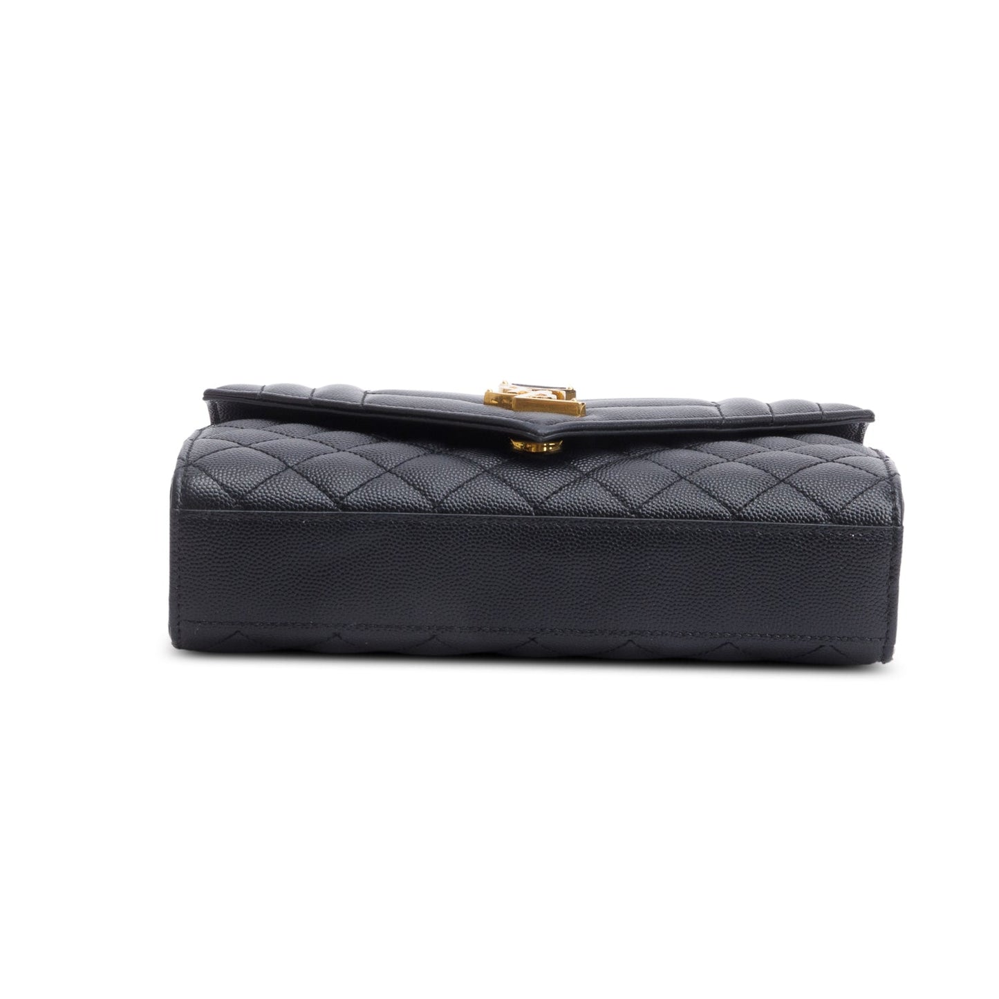 Saint Laurent Black Grained De Poudre Small Envelope Crossbody Bag