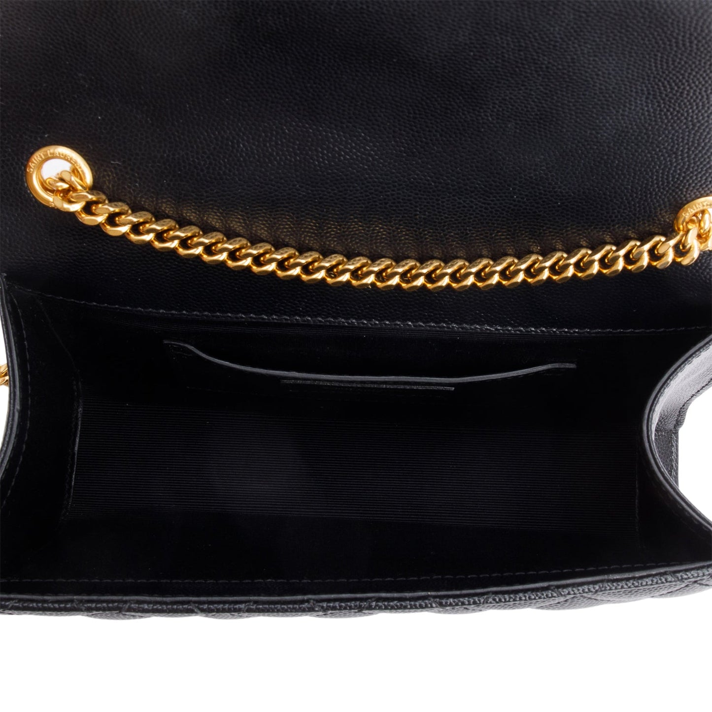 Saint Laurent Black Grained De Poudre Small Envelope Crossbody Bag