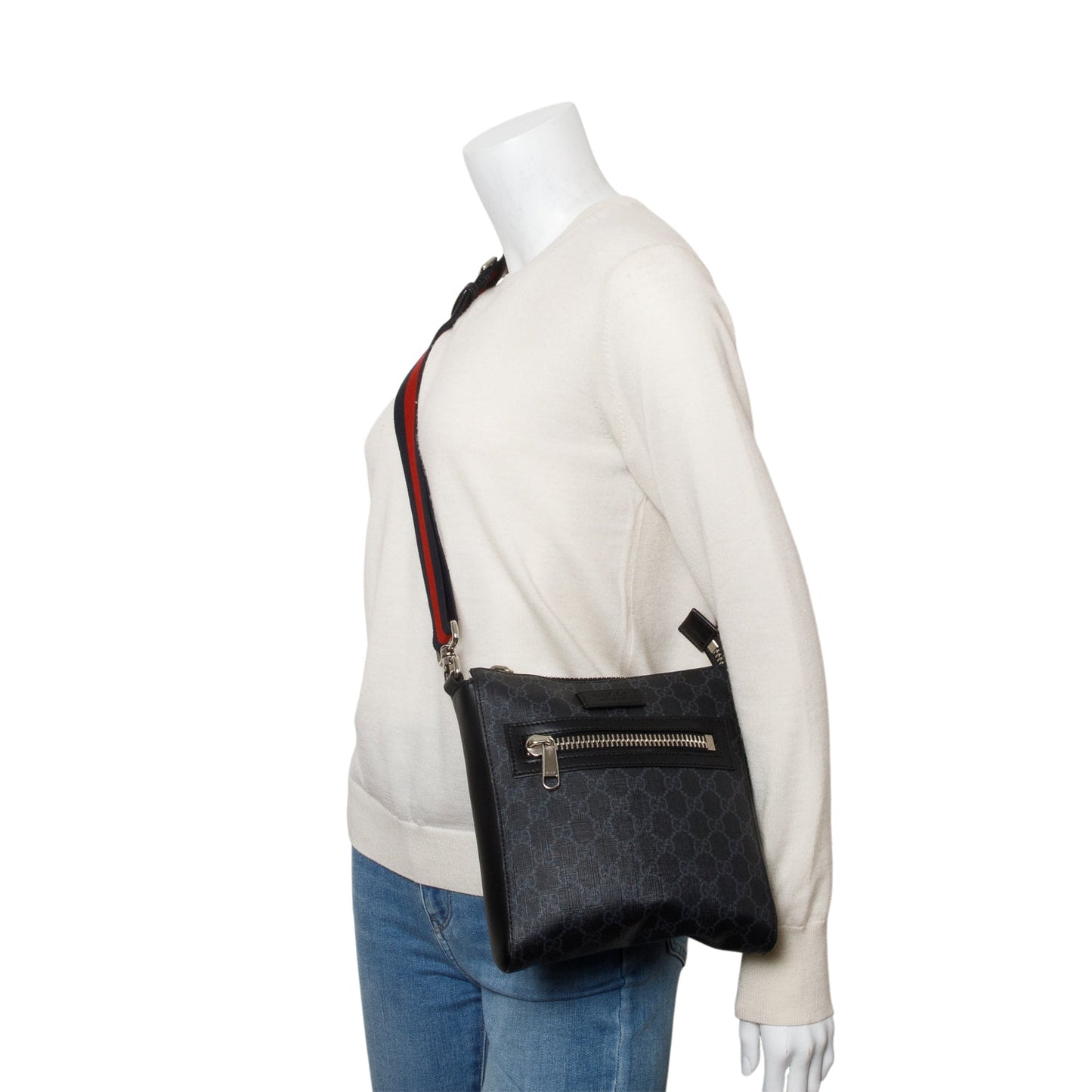 Gucci Black GG Supreme Small Messenger Bag