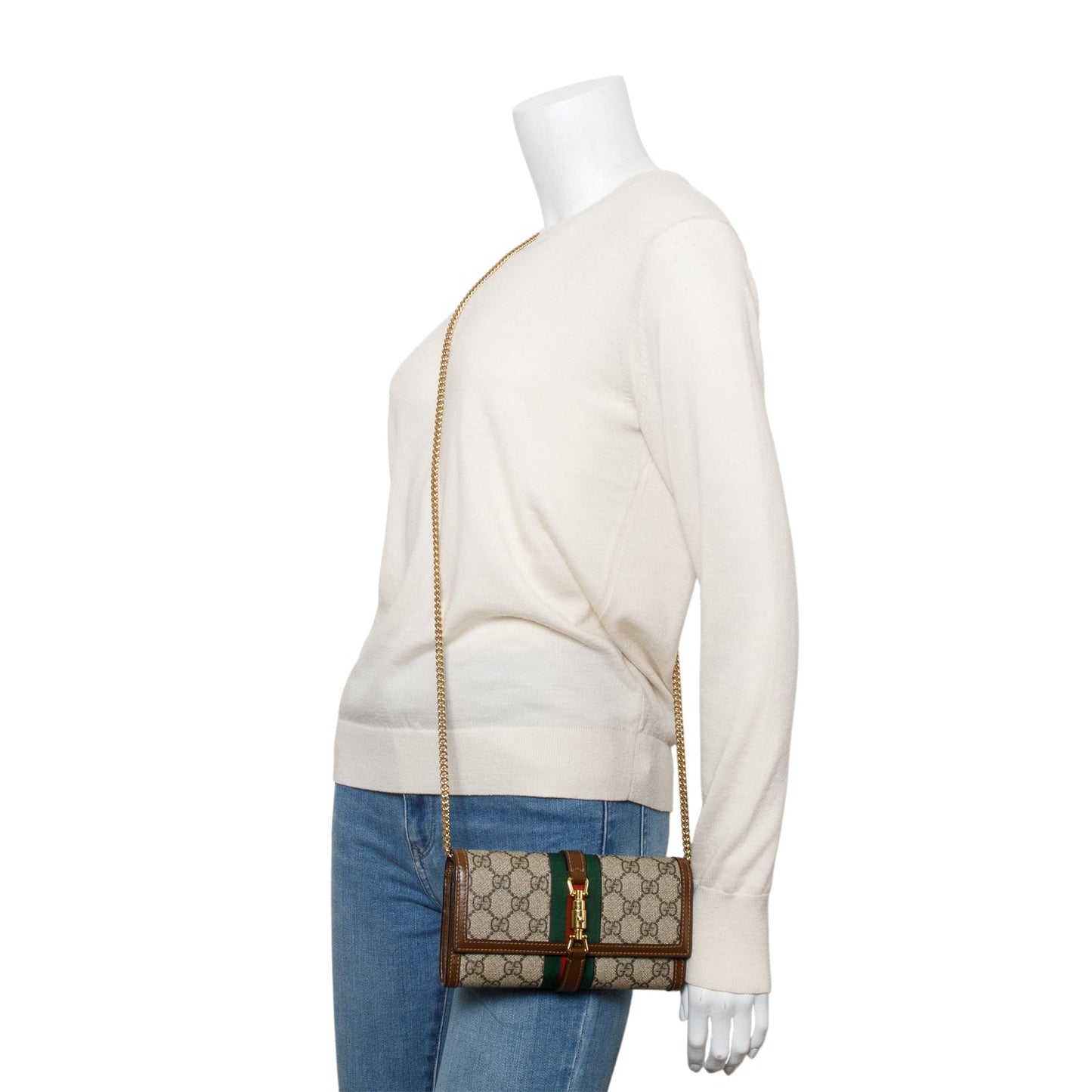 Gucci GG Supreme Web Jackie 1961 Wallet on Chain