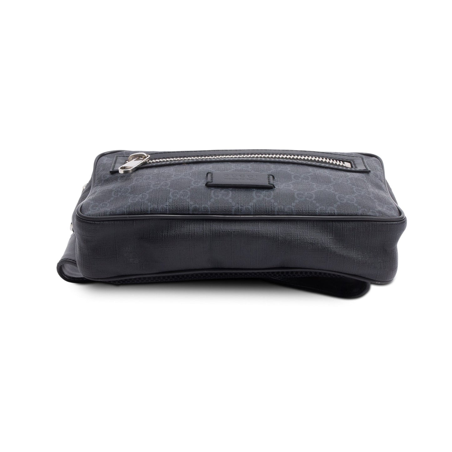 Gucci Black GG Supreme Belt Bag with Zip Pocket