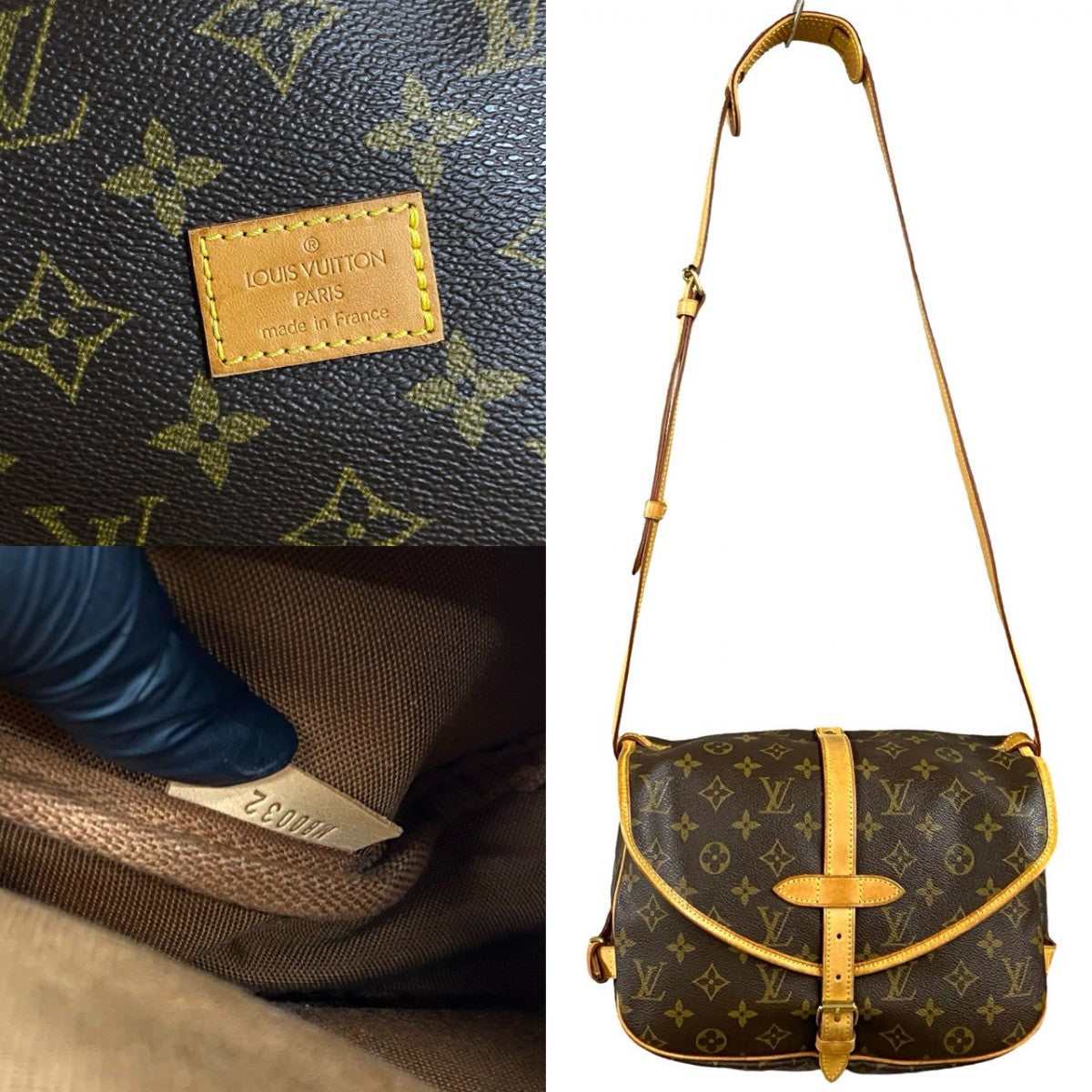 LOUIS VUITTON Shoulder Bag M42256 Leather, PVC Brown Monogram Saumur 30 mens(Unisex)