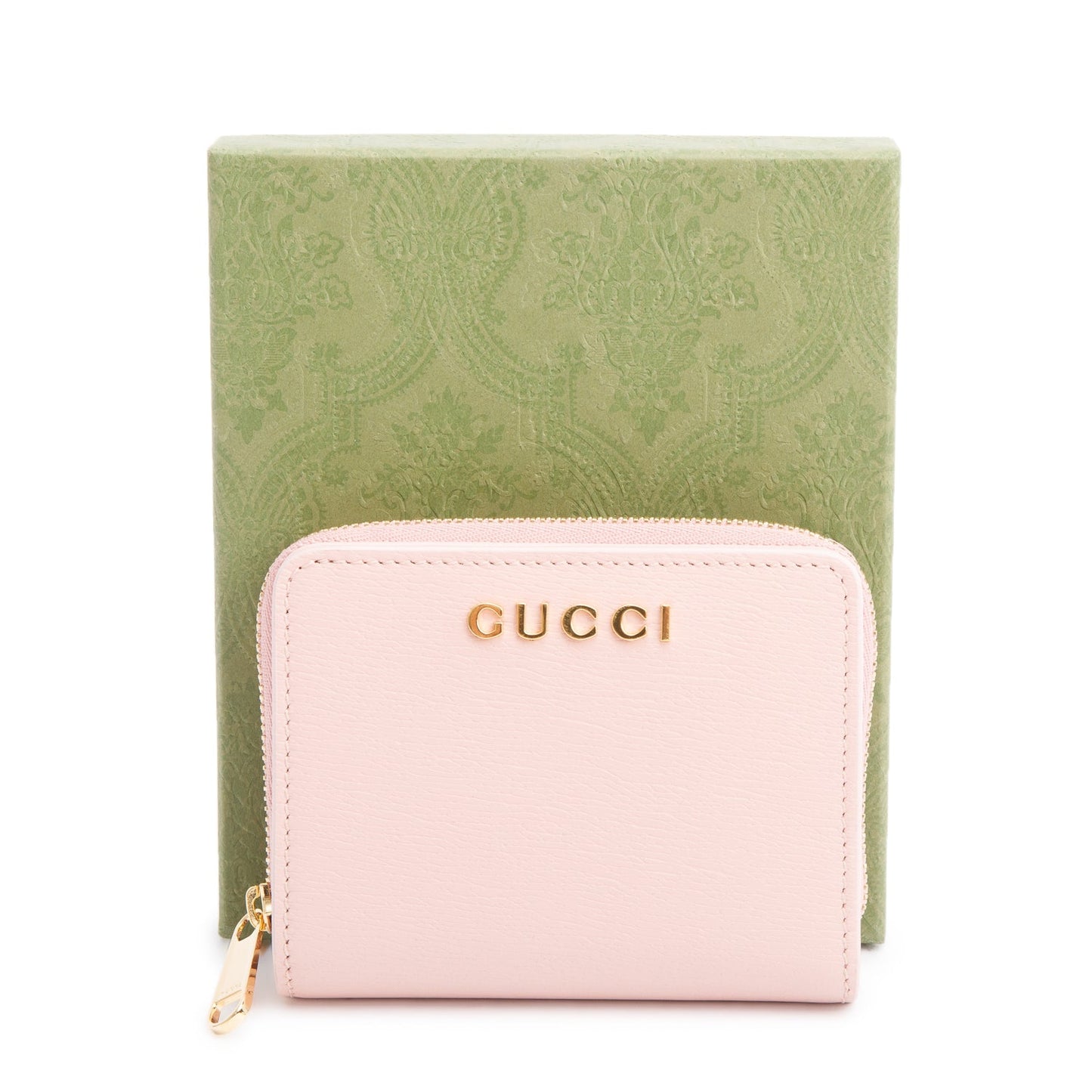 Gucci Pink Leather Mini Wallet with Gucci Script