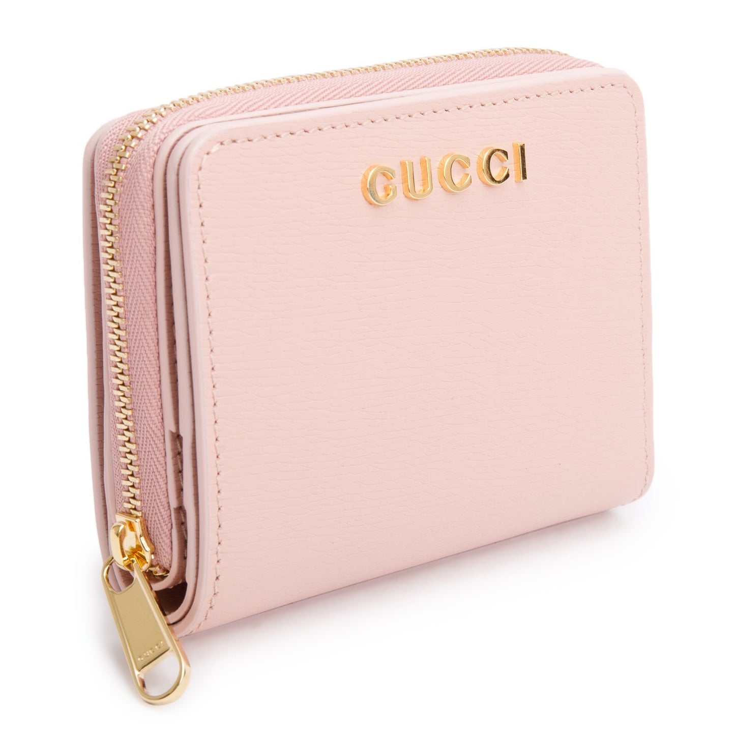 Gucci Pink Leather Mini Wallet with Gucci Script