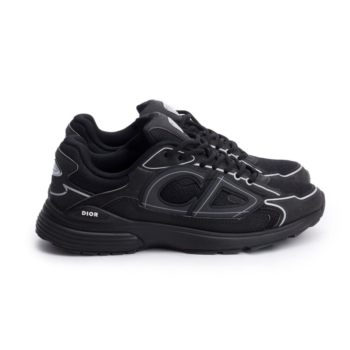 Christian Dior Black Mesh Technical Fabric B30 Sneakers, Size 43