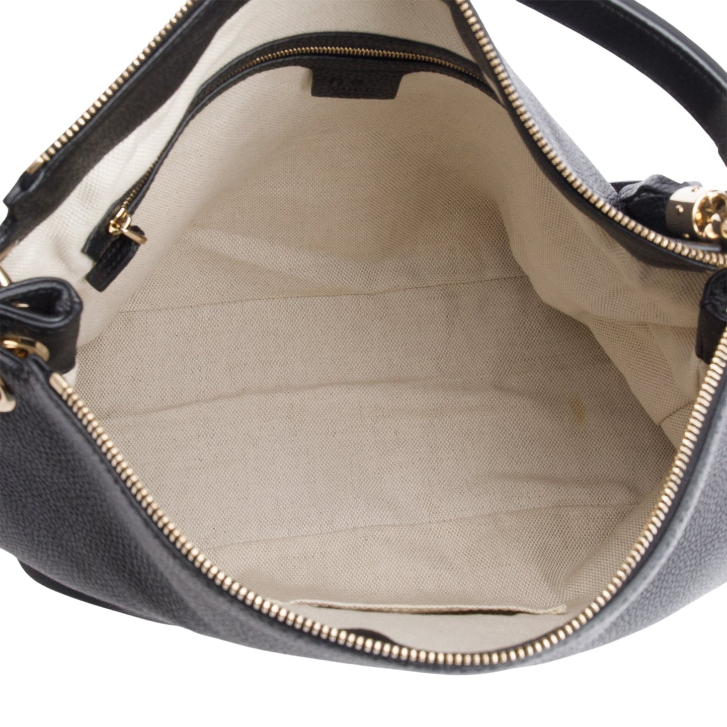 Gucci Black Pebbled Calfskin Leather Large Convertible Soho Hobo Bag