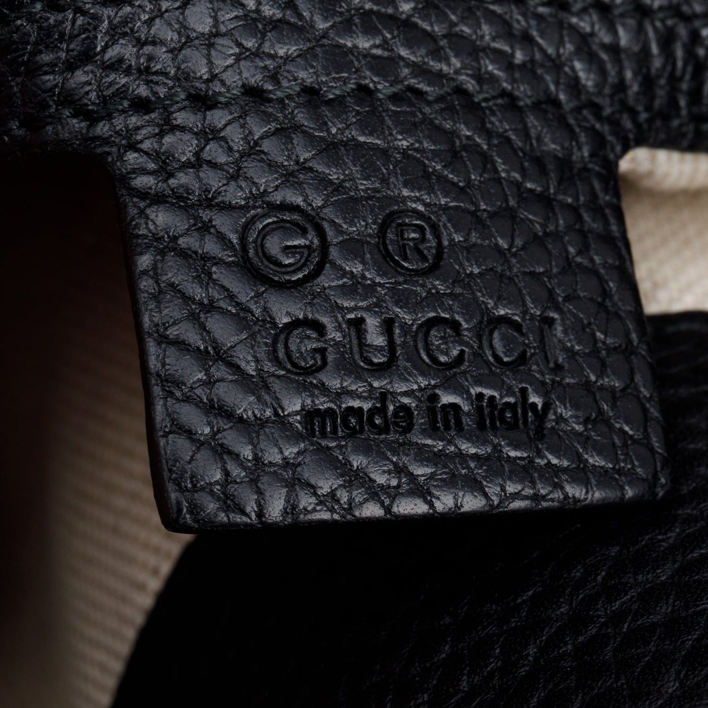 Gucci Black Pebbled Calfskin Leather Large Convertible Soho Hobo Bag