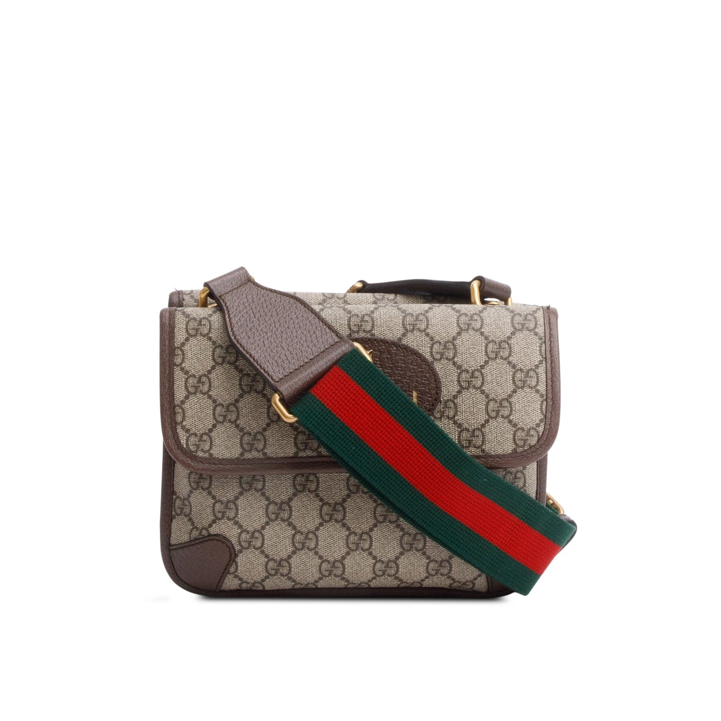 Gucci Vintage Neo GG Supreme Small Double Flap Messenger Bag