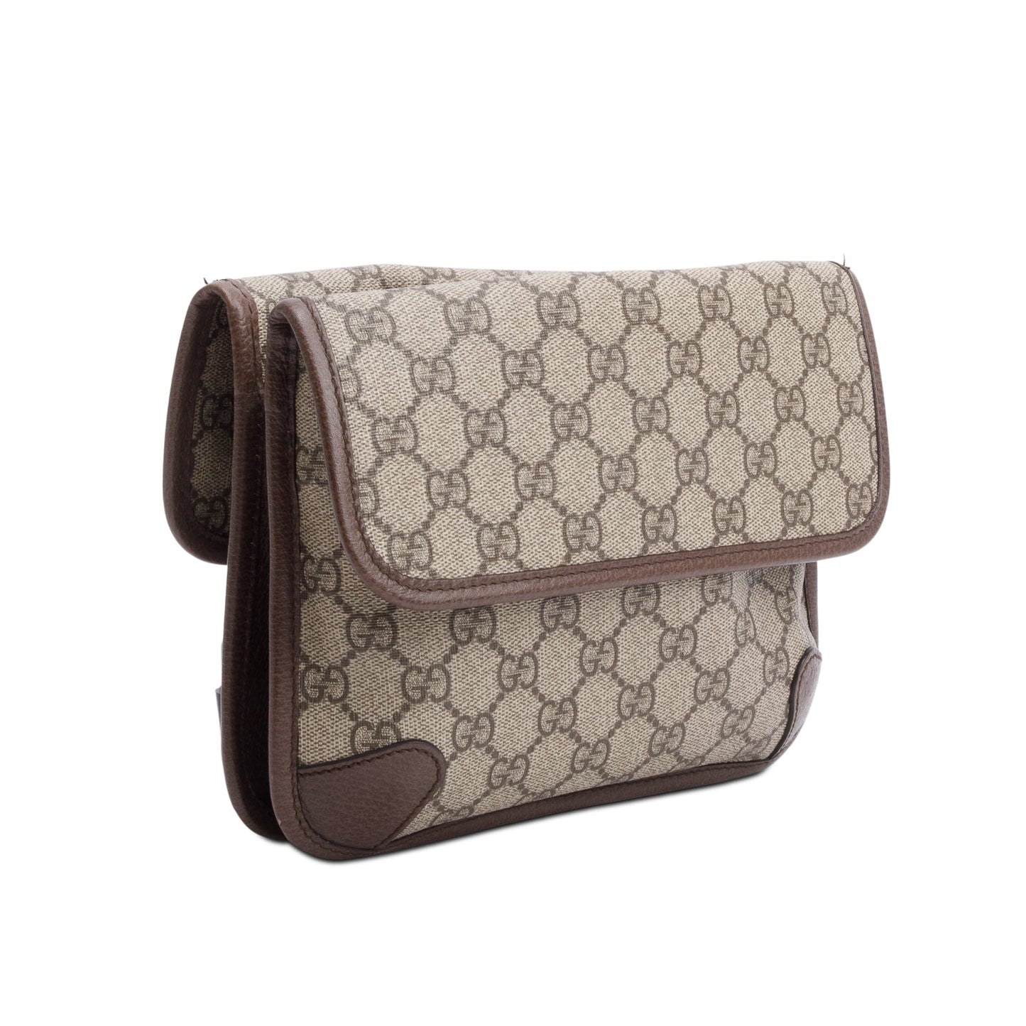 Gucci Vintage Neo GG Supreme Small Double Flap Messenger Bag
