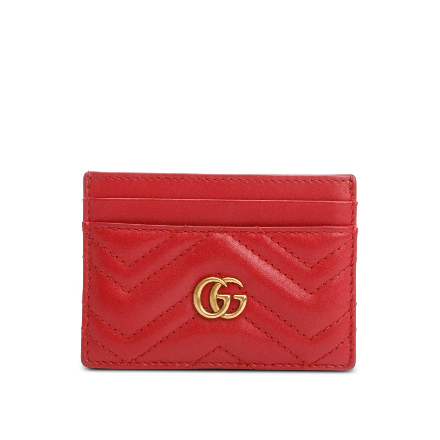 Gucci Red GG Marmont Card Case