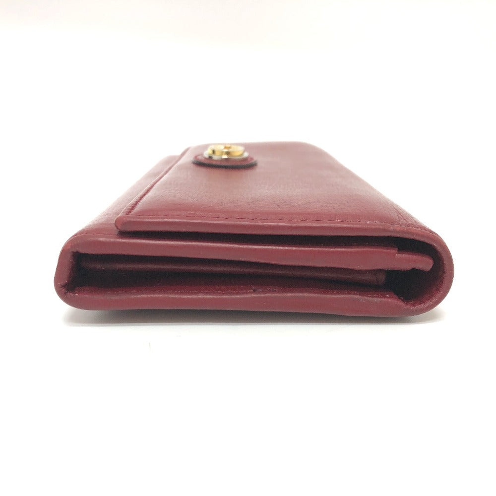 GUCCI Folded wallet 598531 leather Red Marina Interlocking G Women