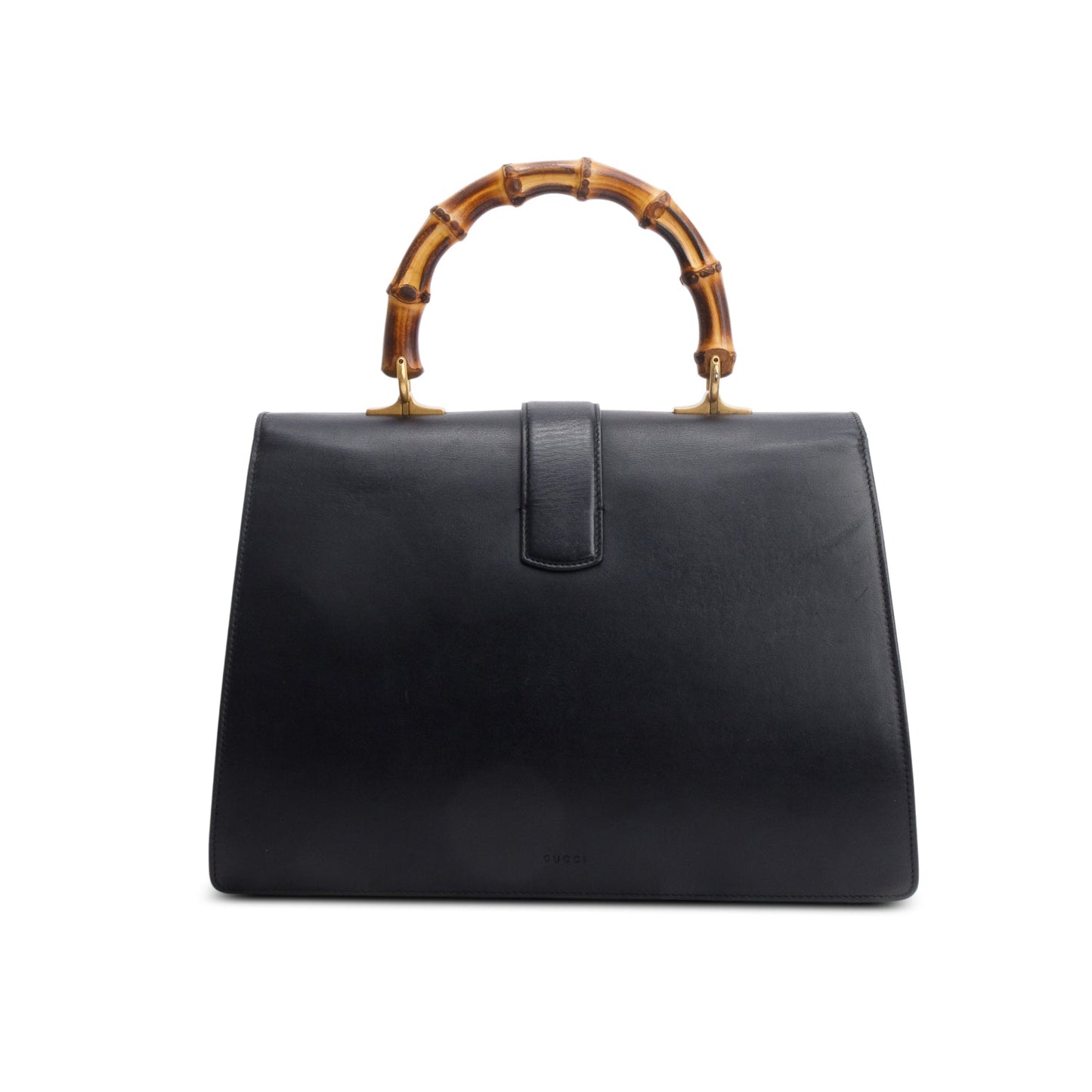 Gucci Black/Red/Green Web Calfskin Leather Large Dionysus Bamboo Top Handle Bag