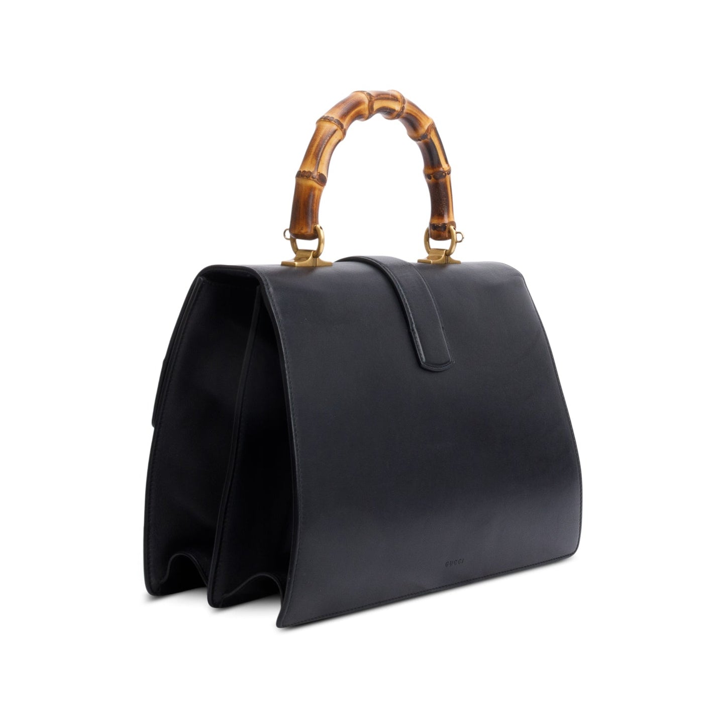 Gucci Black/Red/Green Web Calfskin Leather Large Dionysus Bamboo Top Handle Bag