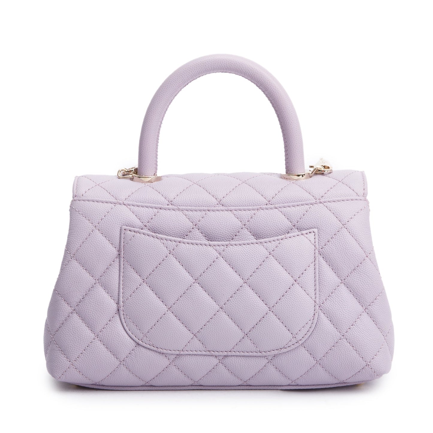 Chanel Purple Quilted Caviar Leather Small Coco Handle Bag