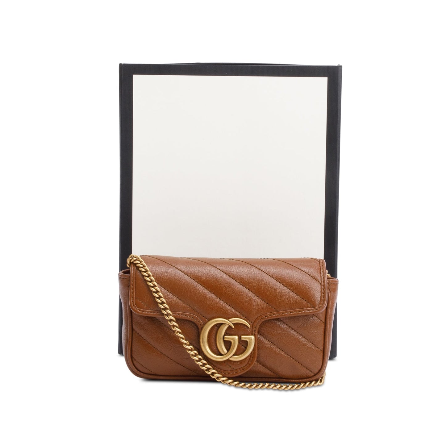 Gucci Brown GG Marmont Matelasse Leather Super Mini Bag