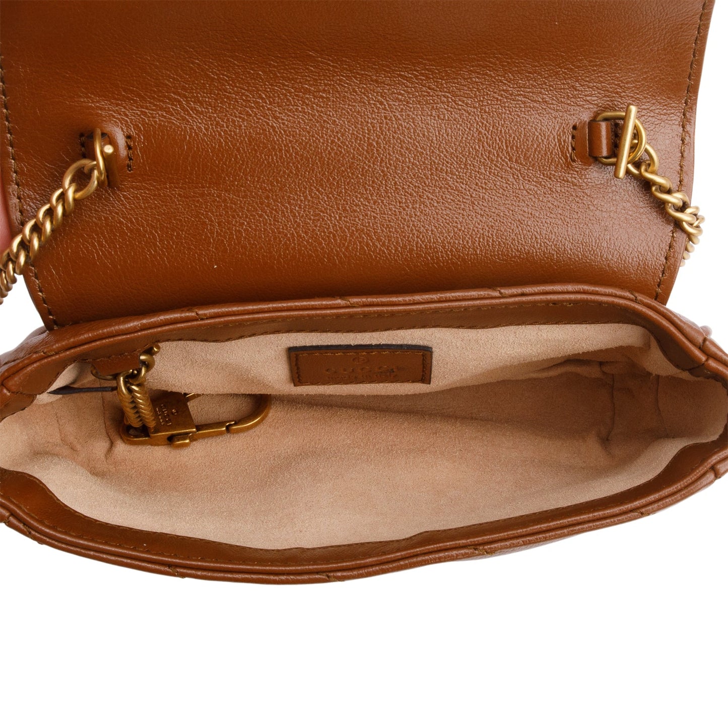 Gucci Brown GG Marmont Matelasse Leather Super Mini Bag