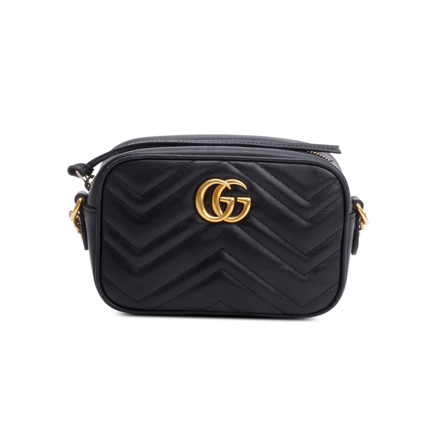 Gucci Black GG Marmont Matelasse Mini Camera Bag