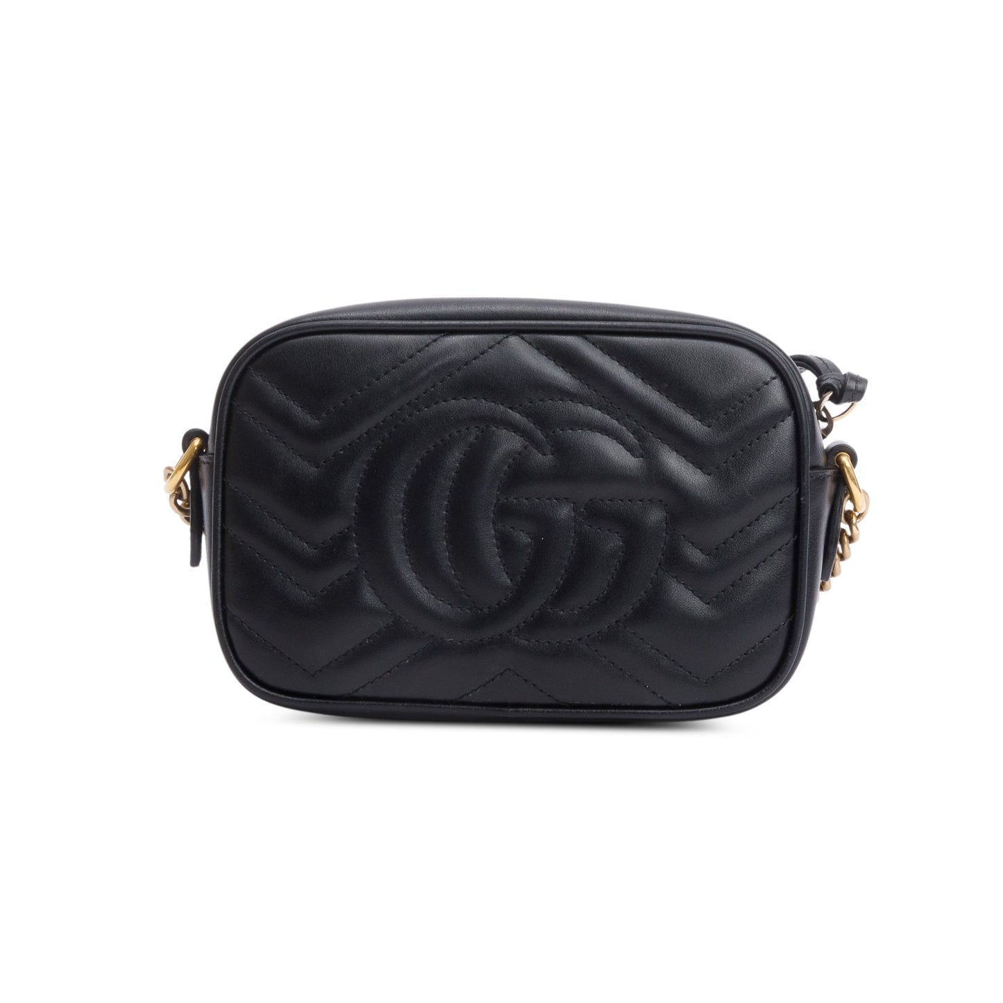 Gucci Black GG Marmont Matelasse Mini Camera Bag