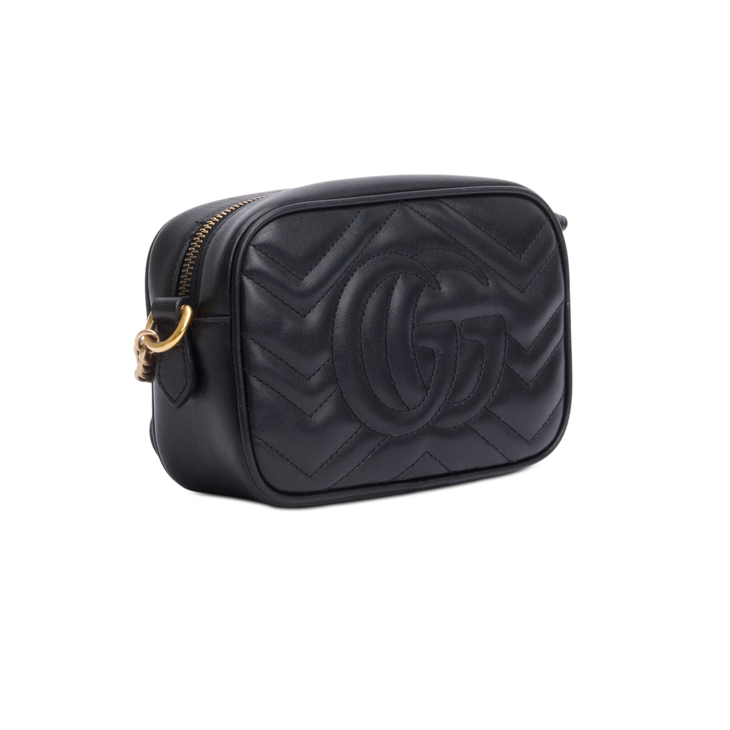 Gucci Black GG Marmont Matelasse Mini Camera Bag