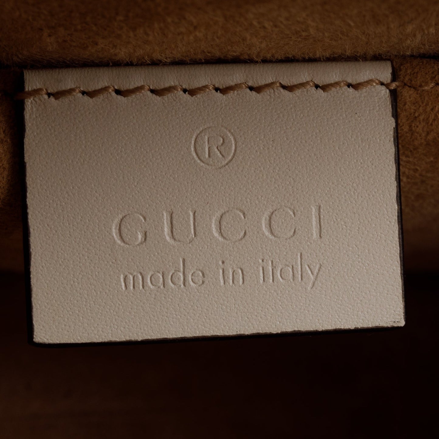 Gucci White Calfskin Leather Web Animal Studs Mini Sylvie Top Handle Bag
