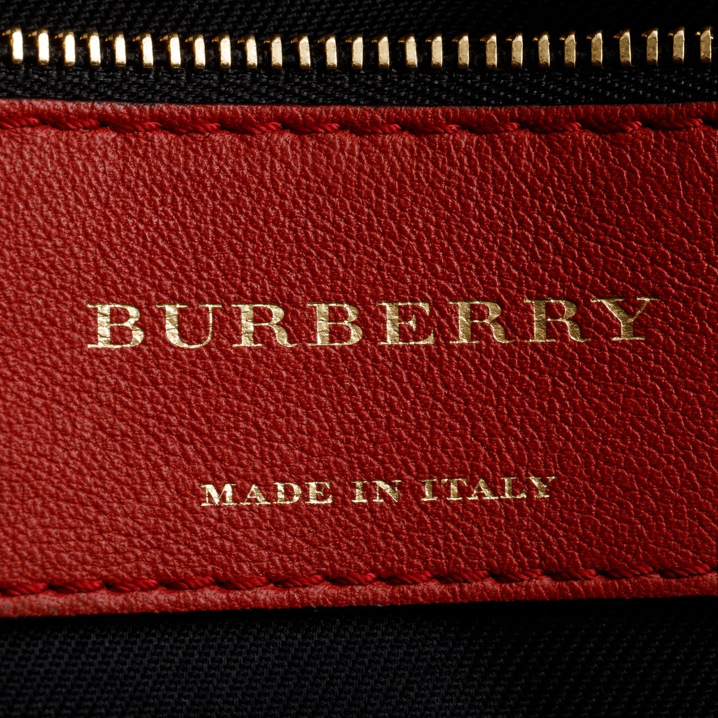 Burberry House Check Red Leather Trim Small Orchard Bowling Bag