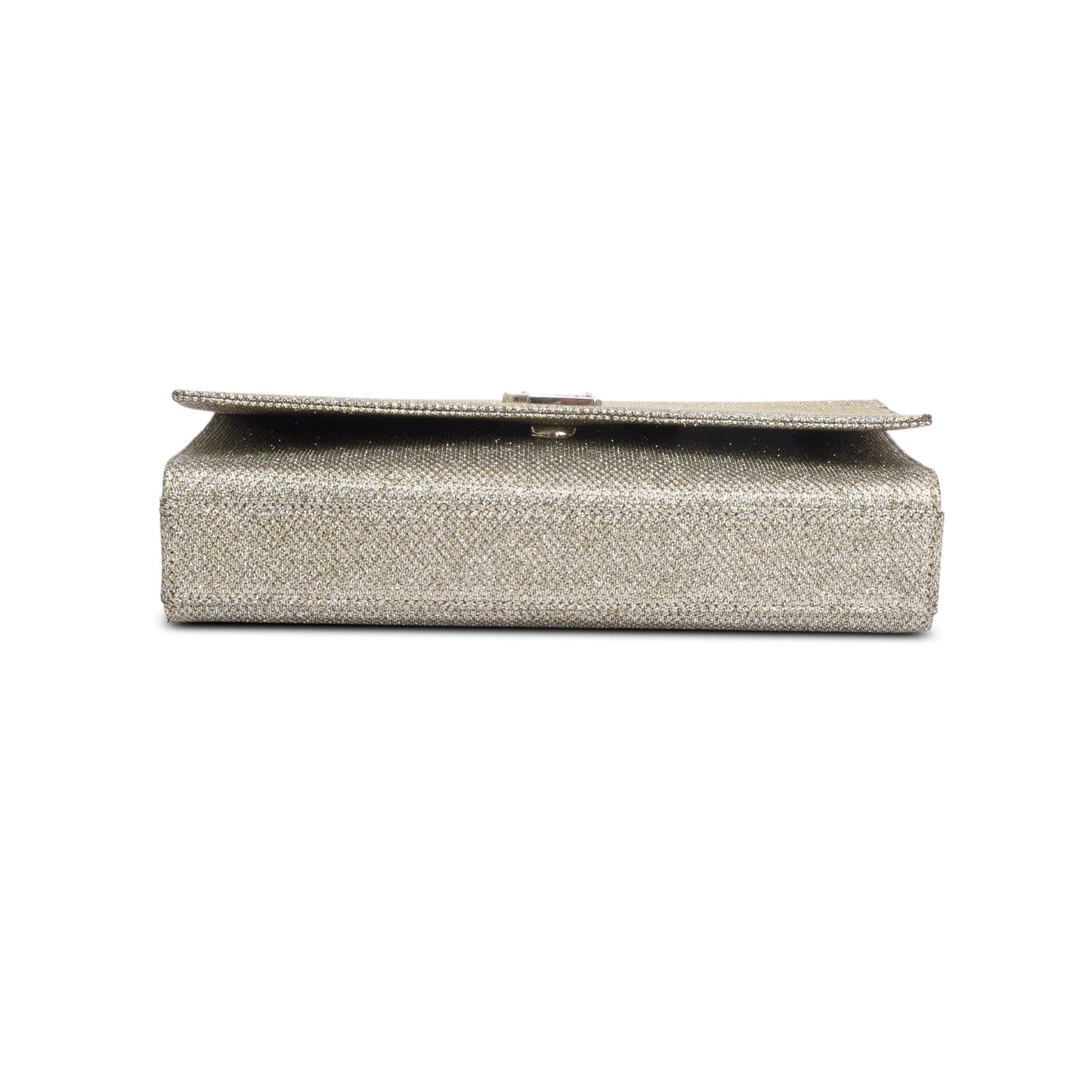 Saint Laurent Metallic Grey Glitter Canvas Medium Kate Bag