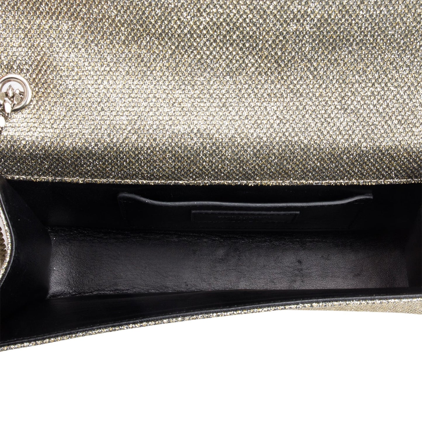 Saint Laurent Metallic Grey Glitter Canvas Medium Kate Bag