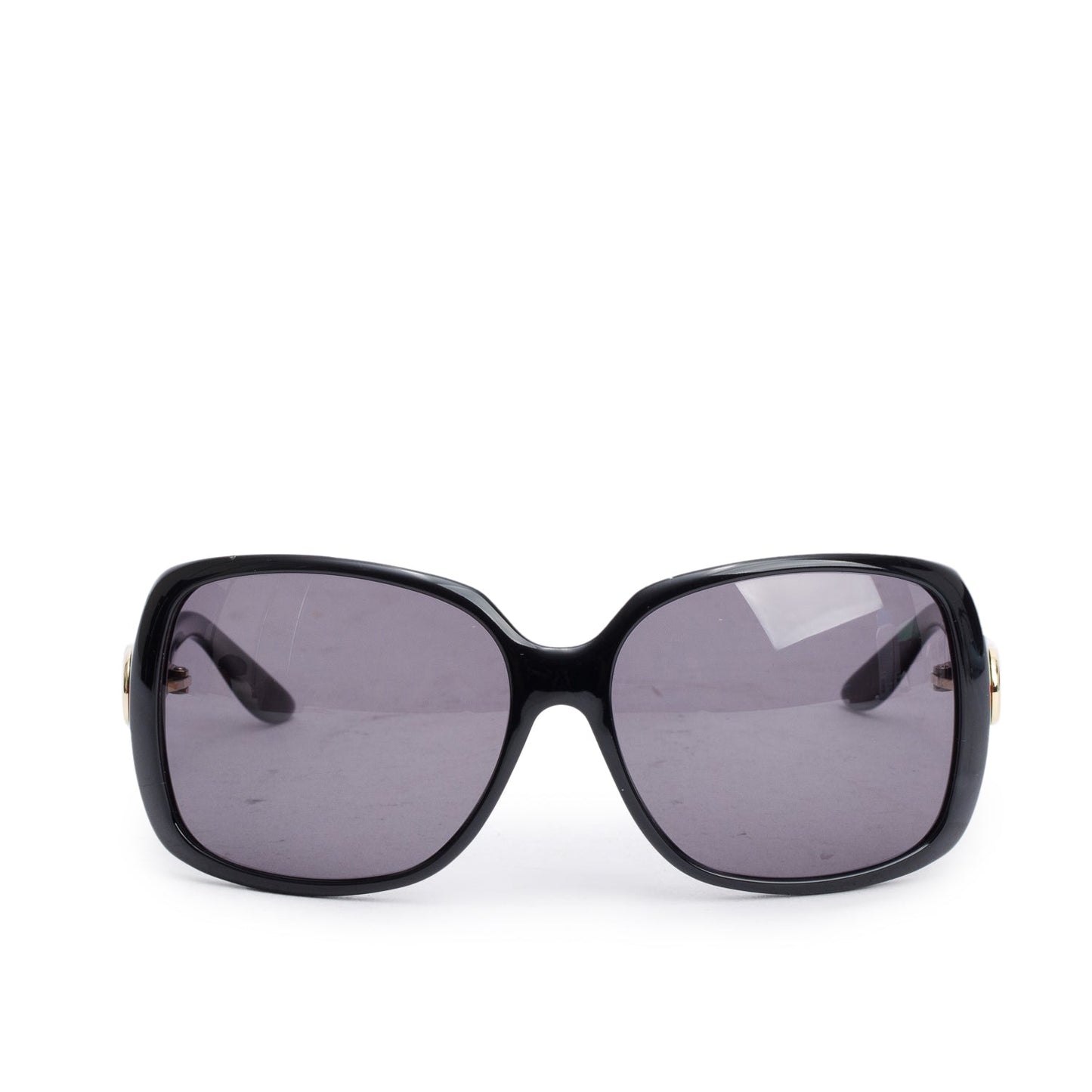 Gucci GG03166/S Black Acetate Web Interlocking G Accent Oversize Square Sunglasses