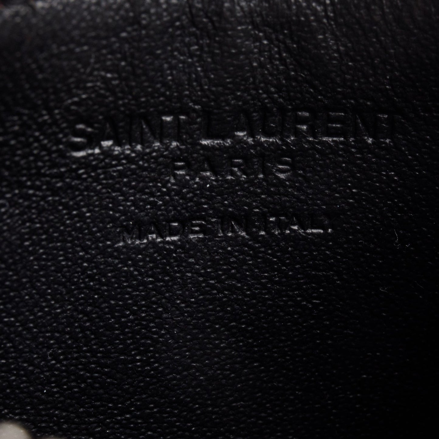 Saint Laurent Red Calfskin Leather Paris Fragments Zipped Card Case