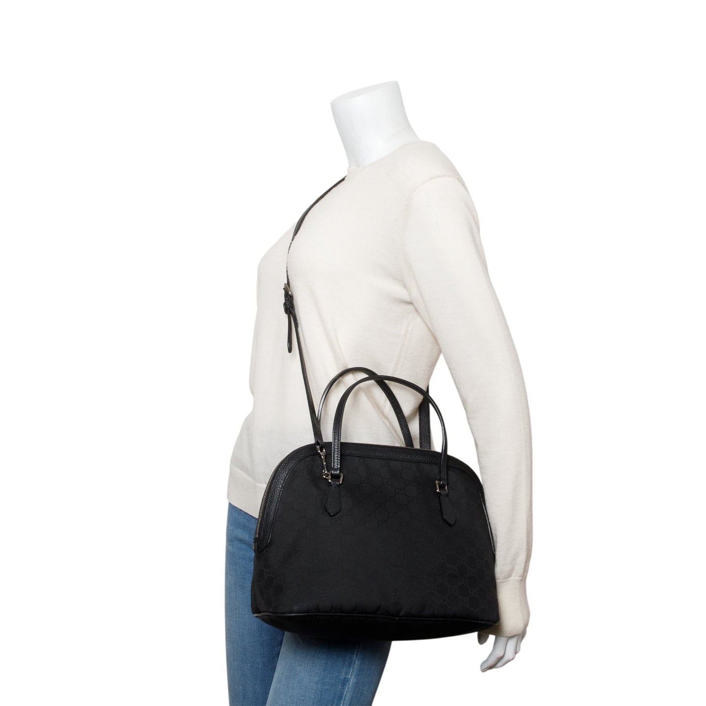 Gucci Black GG Canvas Dome Bag