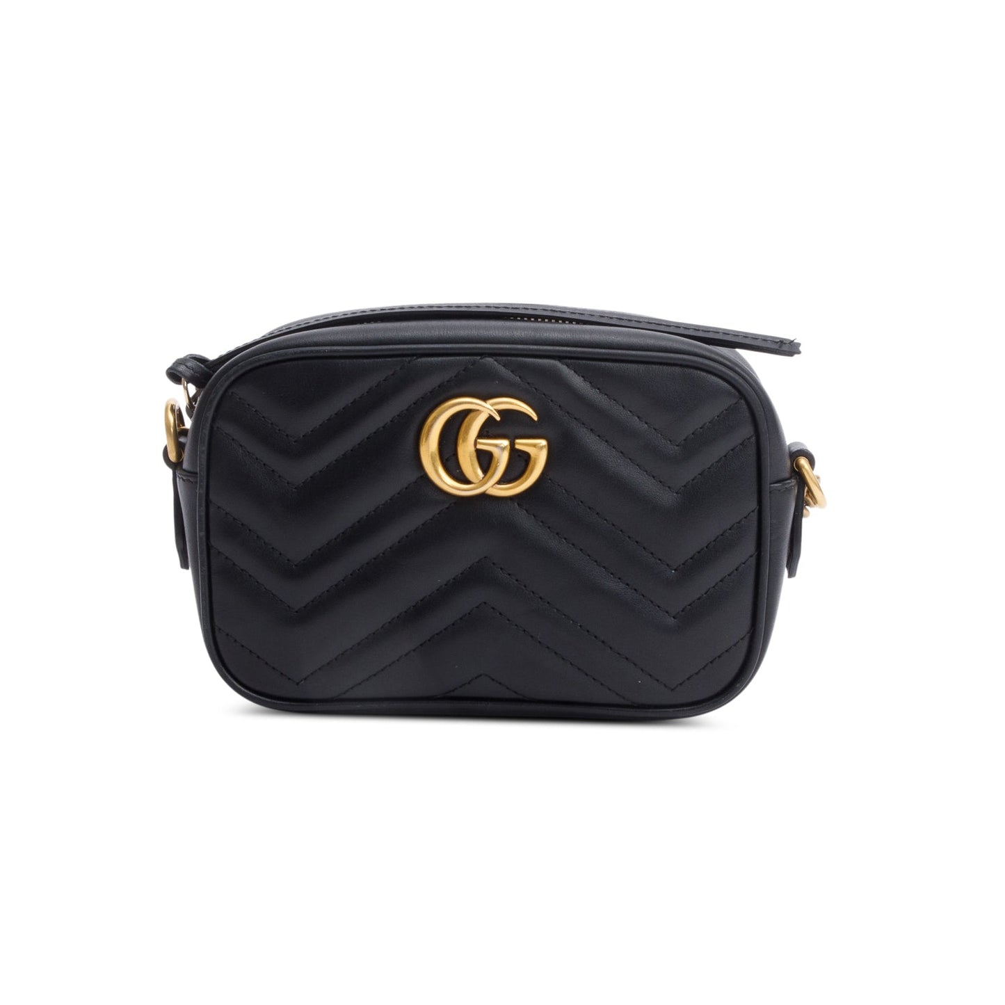Gucci Black GG Marmont Matelasse Mini Camera Bag