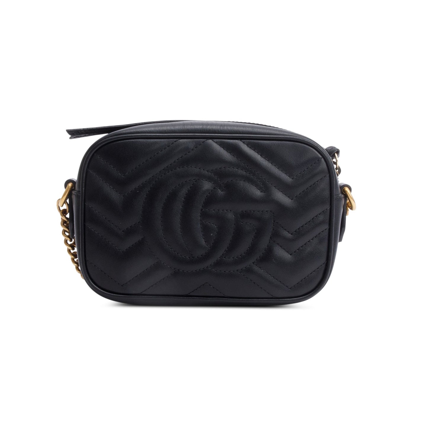 Gucci Black GG Marmont Matelasse Mini Camera Bag
